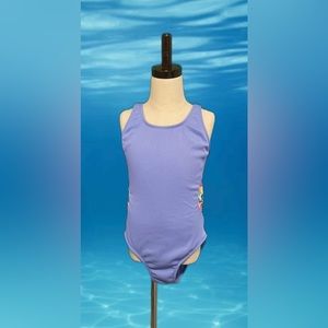 Art Class Girls Bathing Suit Size Large Purple Colorful One Piece